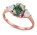 Three Stone Oval Natural Stone Trio Ring