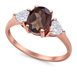 Three Stone Oval Natural Stone Trio Ring