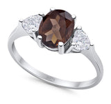 Three Stone Oval Natural Stone Trio Ring