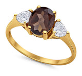 Three Stone Oval Natural Stone Trio Ring