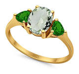 Three Stone Oval Natural Stone Trio Ring