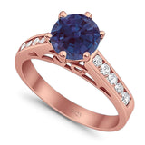 Round Natural Stone Engagement Ring