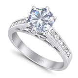Round Natural Stone Engagement Ring