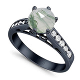 Round Natural Stone Engagement Ring