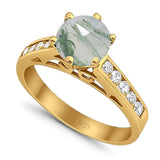Round Natural Stone Engagement Ring