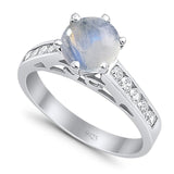 Round Natural Stone Engagement Ring