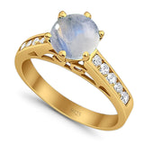 Round Natural Stone Engagement Ring
