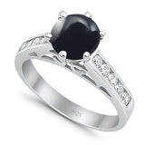 Round Natural Stone Engagement Ring
