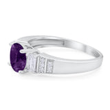 Three Stone Round Natural Stone Ring