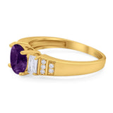 Three Stone Round Natural Stone Ring
