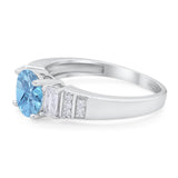 Three Stone Round Natural Stone Ring