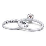 Two Piece Oval Natural Stone Bridal Ring