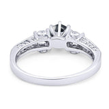 Art Deco Round Natural Stone Cocktail Ring