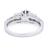 Art Deco Round Natural Stone Cocktail Ring