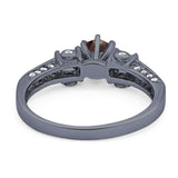 Art Deco Round Natural Stone Cocktail Ring
