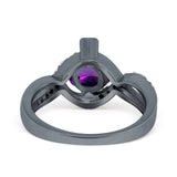 Art Deco Round Natural Stone Twisted Ring