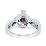 Art Deco Round Natural Stone Twisted Ring