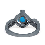 Art Deco Round Natural Stone Twisted Ring
