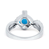 Art Deco Round Natural Stone Twisted Ring