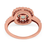 Vintage Style Round Natural Stone Halo Ring