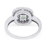 Vintage Style Round Natural Stone Halo Ring