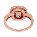 Vintage Style Round Natural Stone Halo Ring