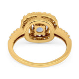 Vintage Style Round Natural Stone Halo Ring