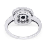 Vintage Style Round Natural Stone Halo Ring
