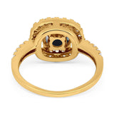 Vintage Style Round Natural Stone Halo Ring
