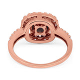 Vintage Style Round Natural Stone Halo Ring
