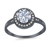 Round Halo CZ Ring