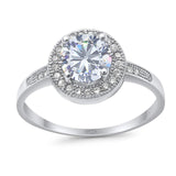 Round Halo CZ Ring
