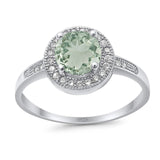 Round Halo CZ Ring