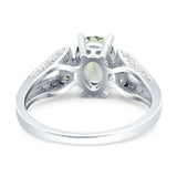 Art Deco Oval Natural Stone Wedding Ring