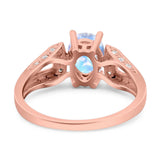 Art Deco Oval Natural Stone Wedding Ring