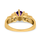 Art Deco Round Natural Stone Cocktail Ring