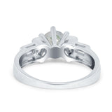Art Deco Round Natural Stone Cocktail Ring