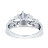 Art Deco Round Natural Stone Cocktail Ring