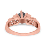 Art Deco Round Natural Stone Cocktail Ring