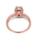 Art Deco Oval Hidden Halo Ring