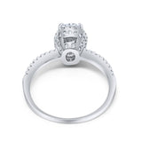 Art Deco Oval Hidden Halo Ring
