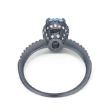 Art Deco Oval Hidden Halo Ring
