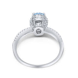 Art Deco Oval Hidden Halo Ring