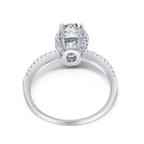 Art Deco Oval Hidden Halo Ring