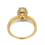 Art Deco Oval Hidden Halo Ring