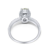 Art Deco Oval Hidden Halo Ring