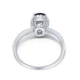 Art Deco Oval Hidden Halo Ring