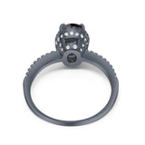 Art Deco Oval Hidden Halo Ring