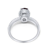 Art Deco Oval Hidden Halo Ring