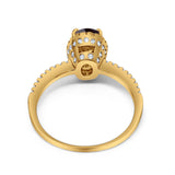 Art Deco Oval Hidden Halo Ring